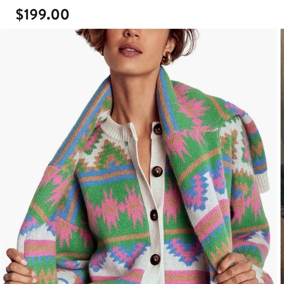 Boden Cream Multicolor Fair Isle Knit Cardigan - Picture 3 of 3